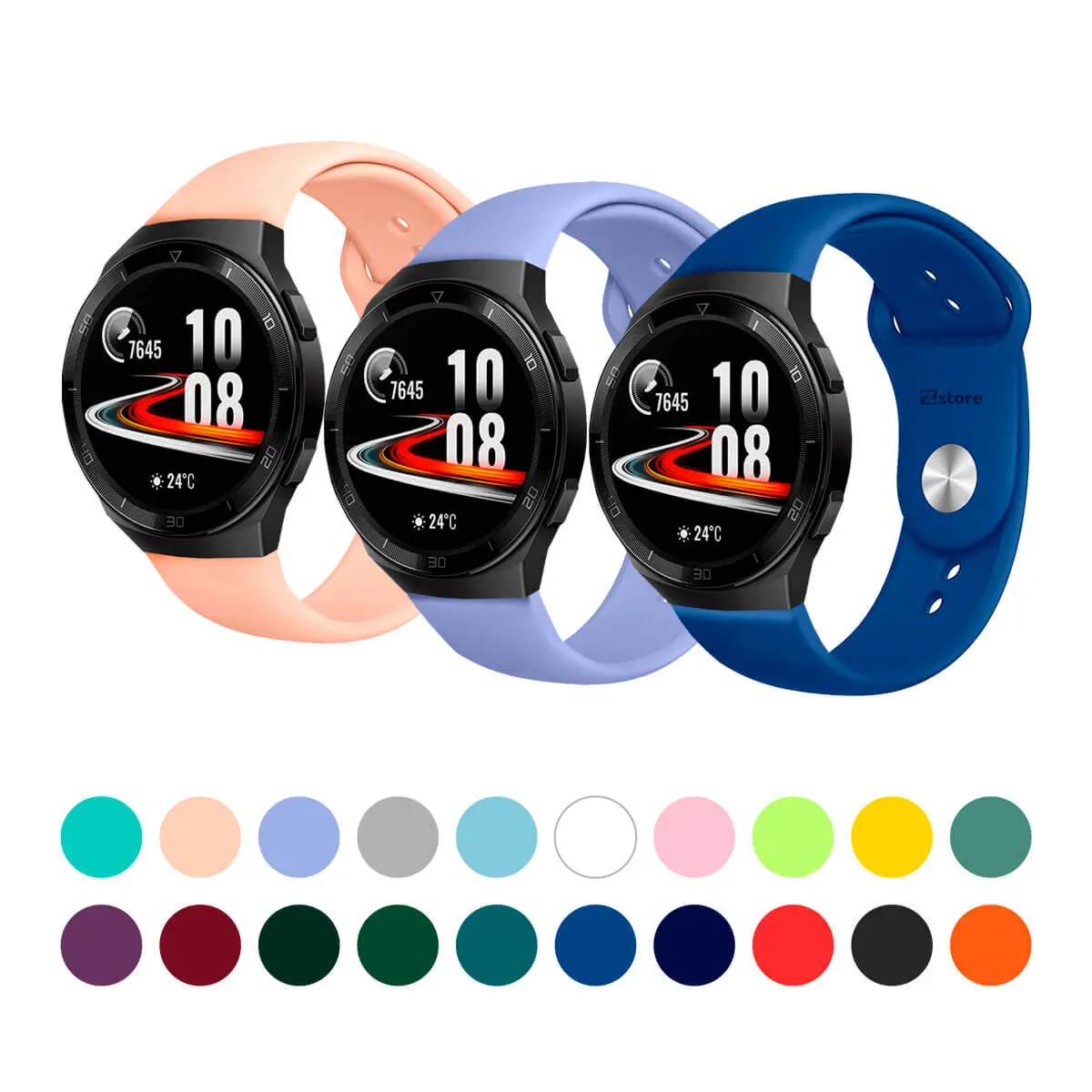 KIT Correa tipo velcro tela suave y Vidrio templado Reloj Smartwatch Huawei  GT2 46mm Color Rosa Claro