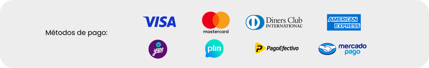 Yape, Plin, Visa, Mastercard y Mercado Pago