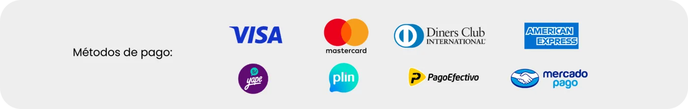 Yape, Plin, Visa, Mastercard y Mercado Pago