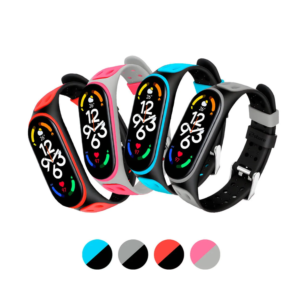 Correa Para Xiaomi Mi Band 7 y 6 Dualcolor Hebilla Diseño