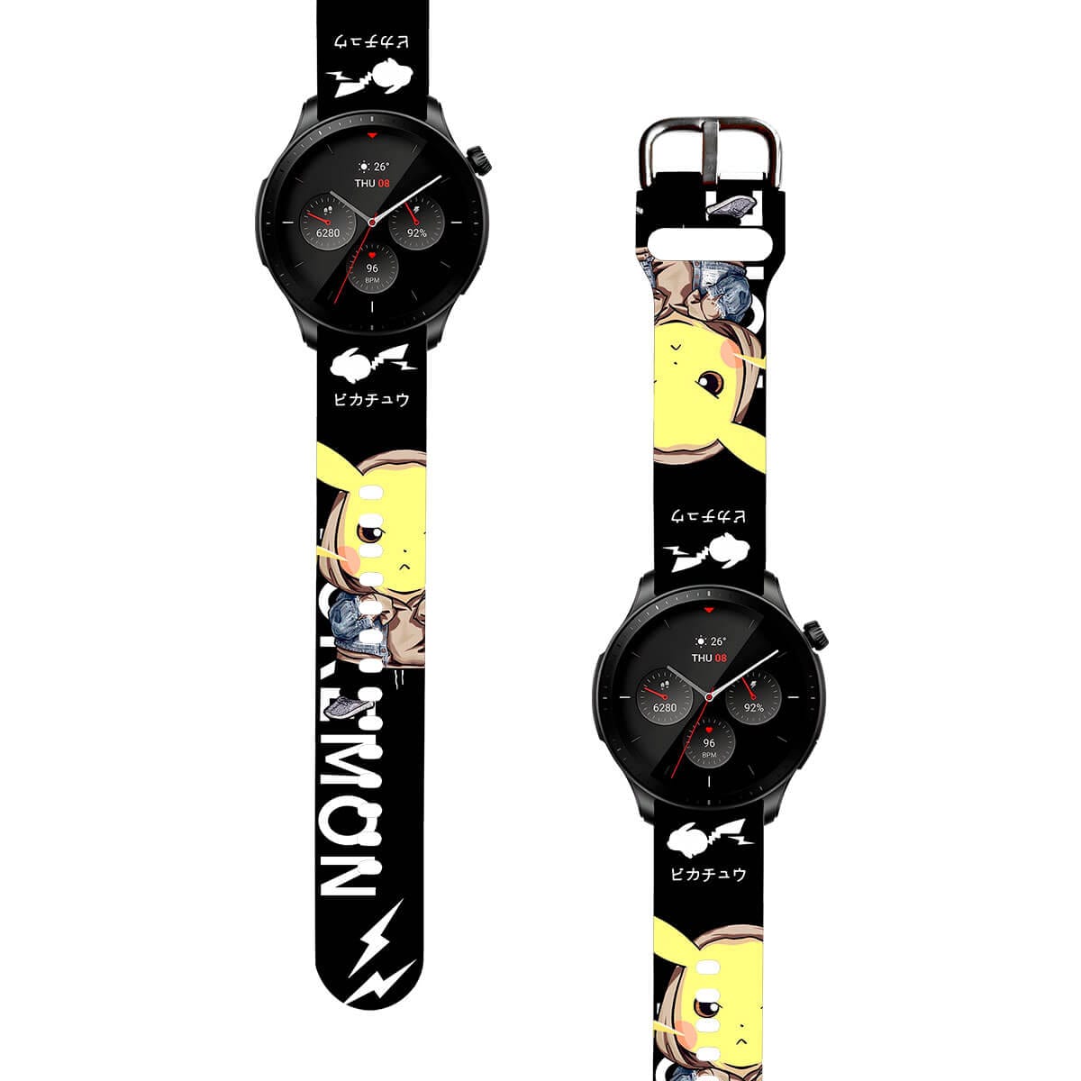 Correa Para Amazfit GTR 4 Pikachu Urbano Negro Diseño - IziStore Peru