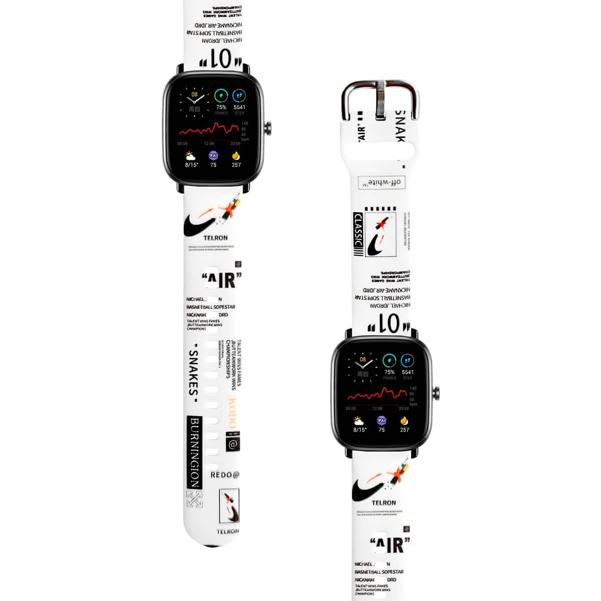 Correa Para Amazfit GTS 2 Mini Nike Air Blanco Diseño - IziStore Peru