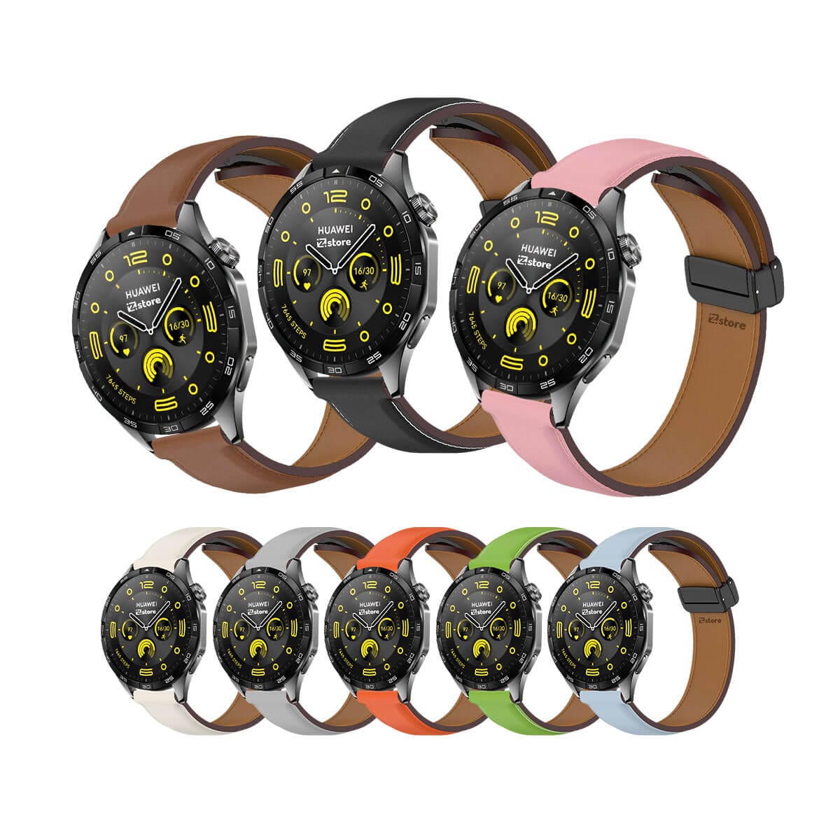 Correa de Cuero para Huawei Watch GT4 46mm con Broche Magnético