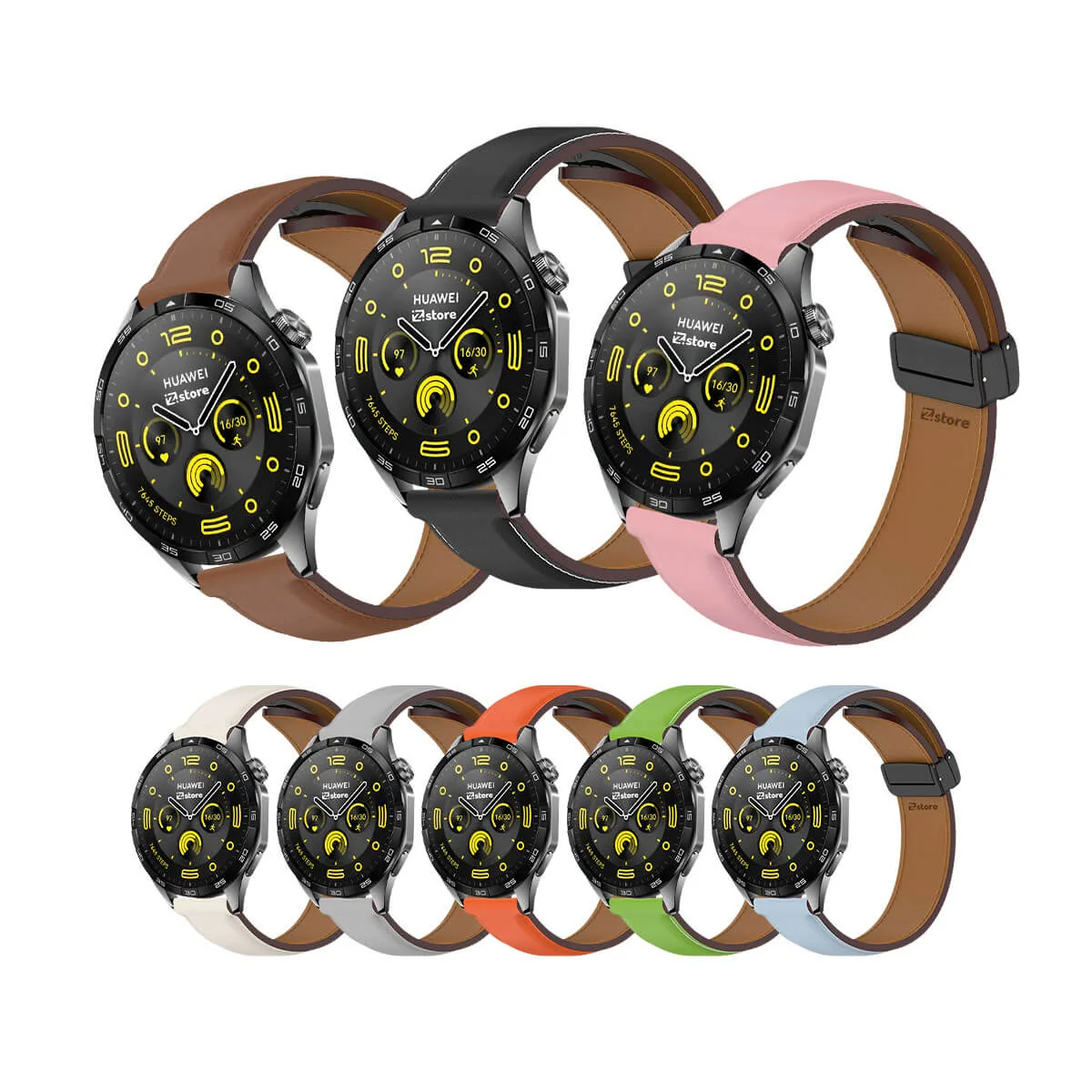 Correa de Cuero para Huawei Watch GT4 46mm con Broche Magnético