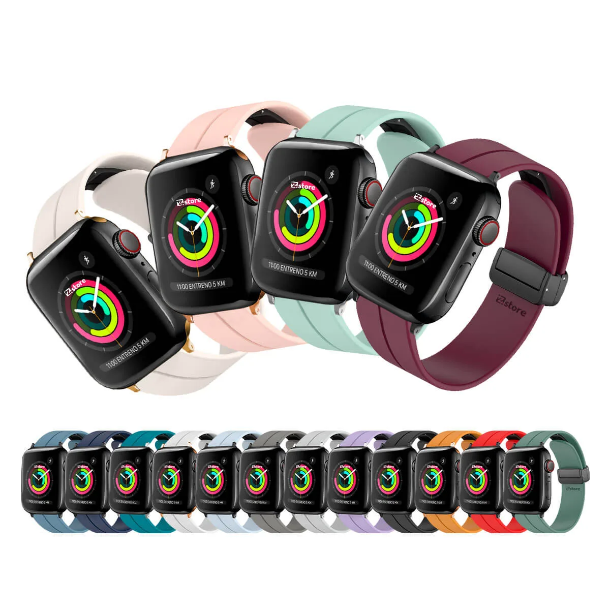 Correa de Silicona Para Apple Watch 38-40-41-42-44-45mm Broche Magnético Series 1-9