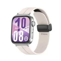 Correa Silicona Para Huawei Watch Fit 4 - 4 Pro Broche Magnetico - Silver, Crema