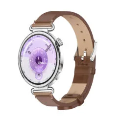 CORREA DE CUERO PARA HUAWEI WATCH GT6 41MM HEBILLA - GOLD ROSE, MARRON