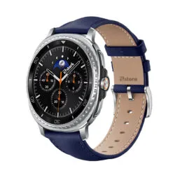 Correa de Cuero para Samsung Galaxy Watch 8 Classic con Hebilla - SILVER, AZUL