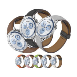 Correa de Cuero para Huawei Watch GT5 de 46mm con Broche Magnético